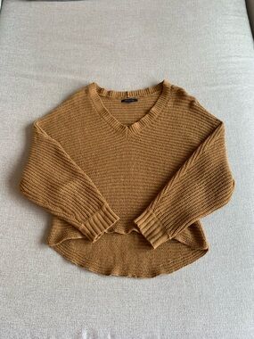 American Eagle Dark Mustard Yellow Knit Sweater